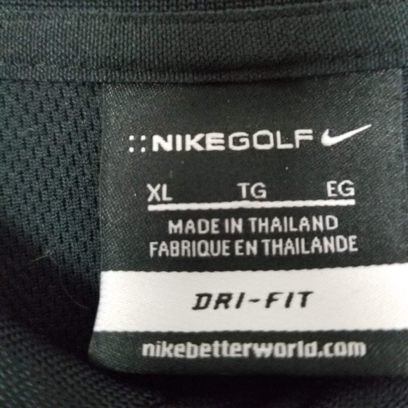 Nike Dri-Fit Black Polo Short Sleeve Golf Shirt XL - Picture 3 of 6